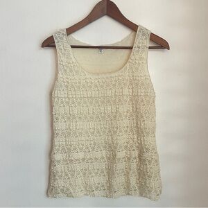 Max Studio Womens Y2K Lace Boho Top Sz M Sheer Coquette Victorian Feminine 90s